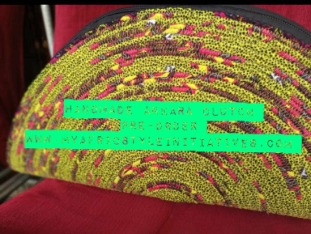 Half Moon Ankara Clutch