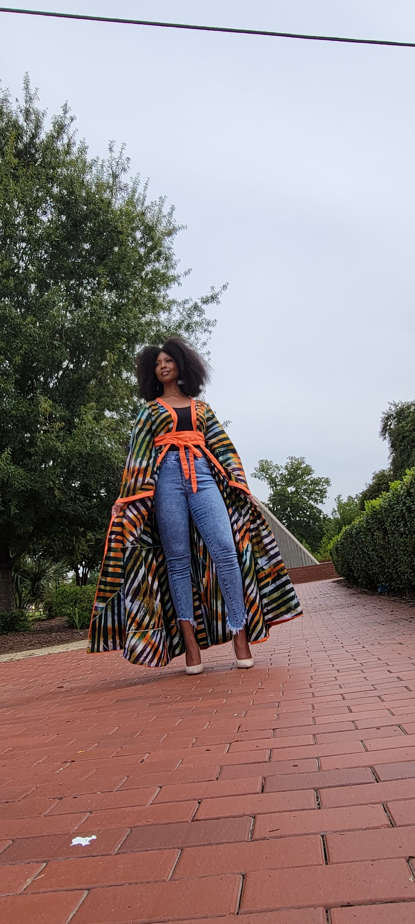 AfricStyle Batik Trench Coat