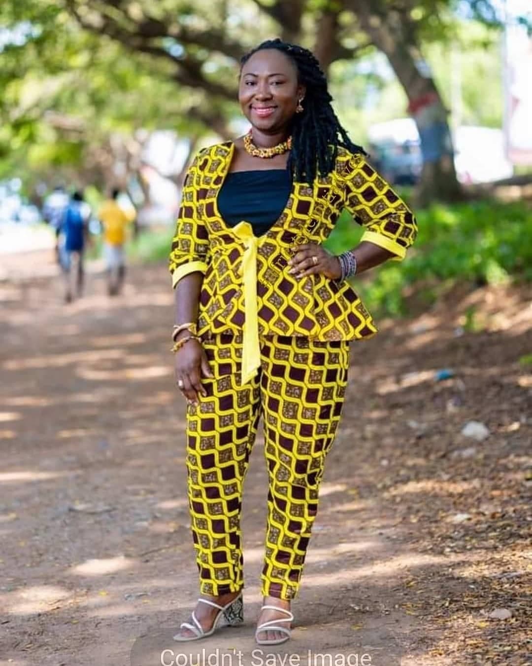 Yellow Lace Jacket Set