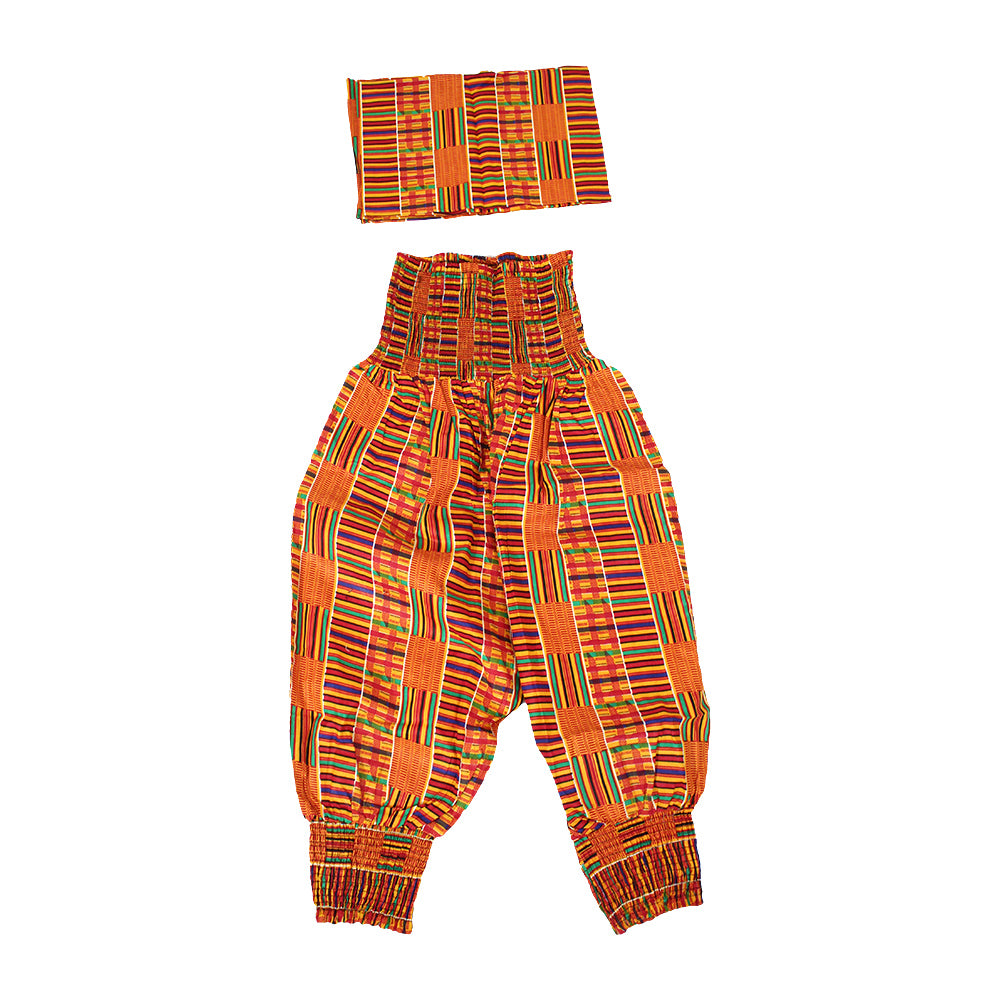 Kente Elastic Harem Pants