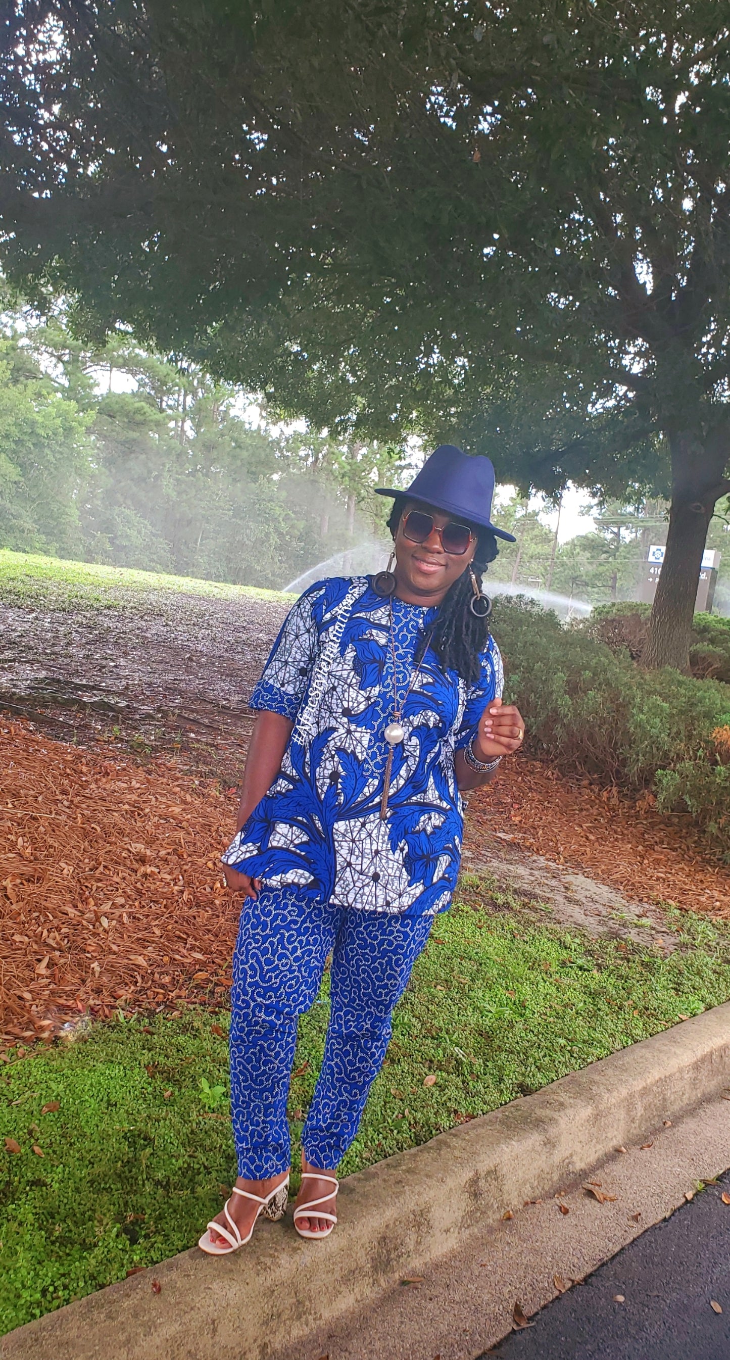 Blue Short Sleeves Pant Set