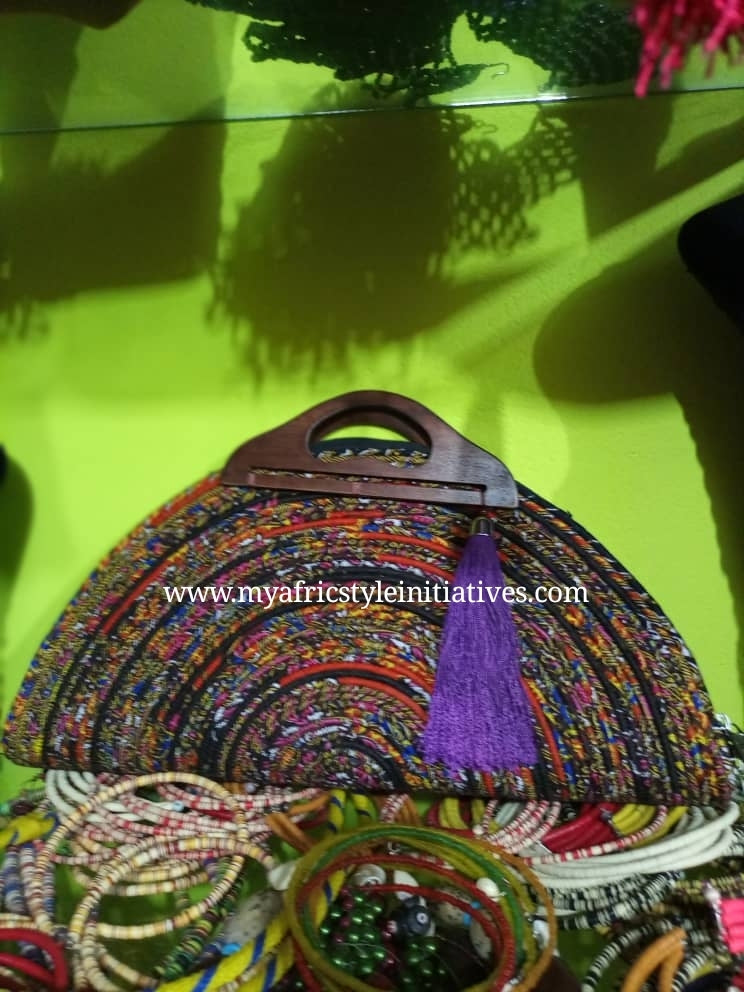 Half Moon Ankara Clutch
