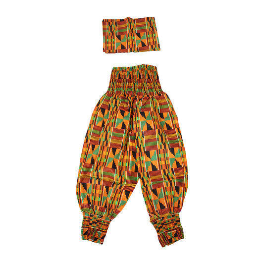 Kente Elastic Harem Pants