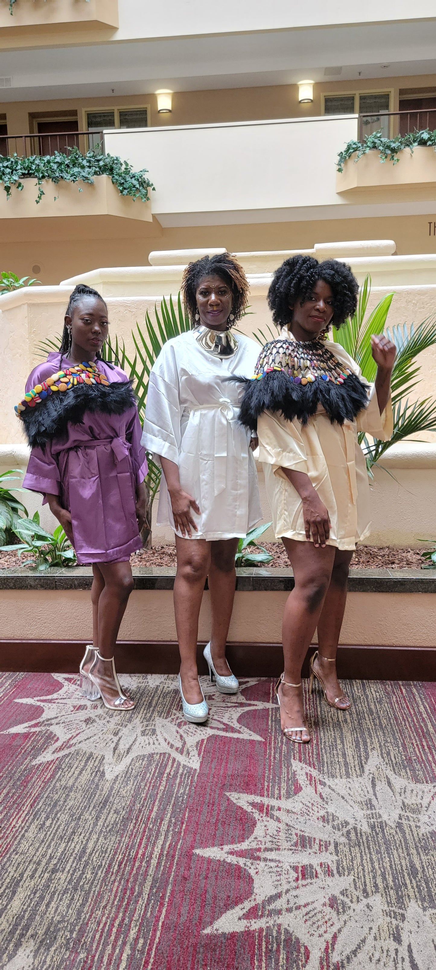 Ankara Buttons With Feathers Collar