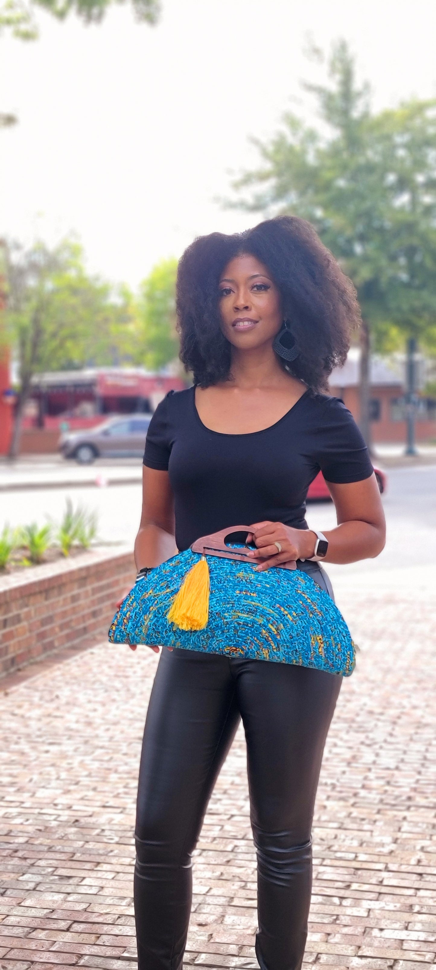 Half Moon Ankara Clutch