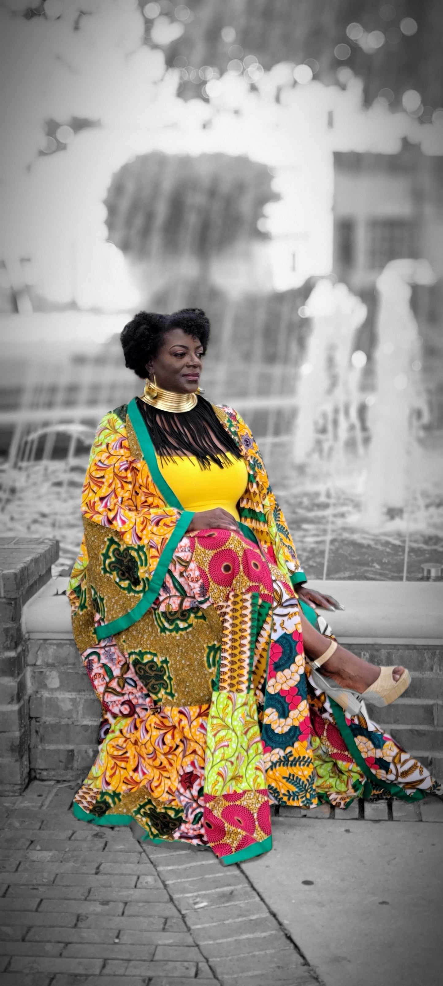 AfricStyle Batik Trench Coat