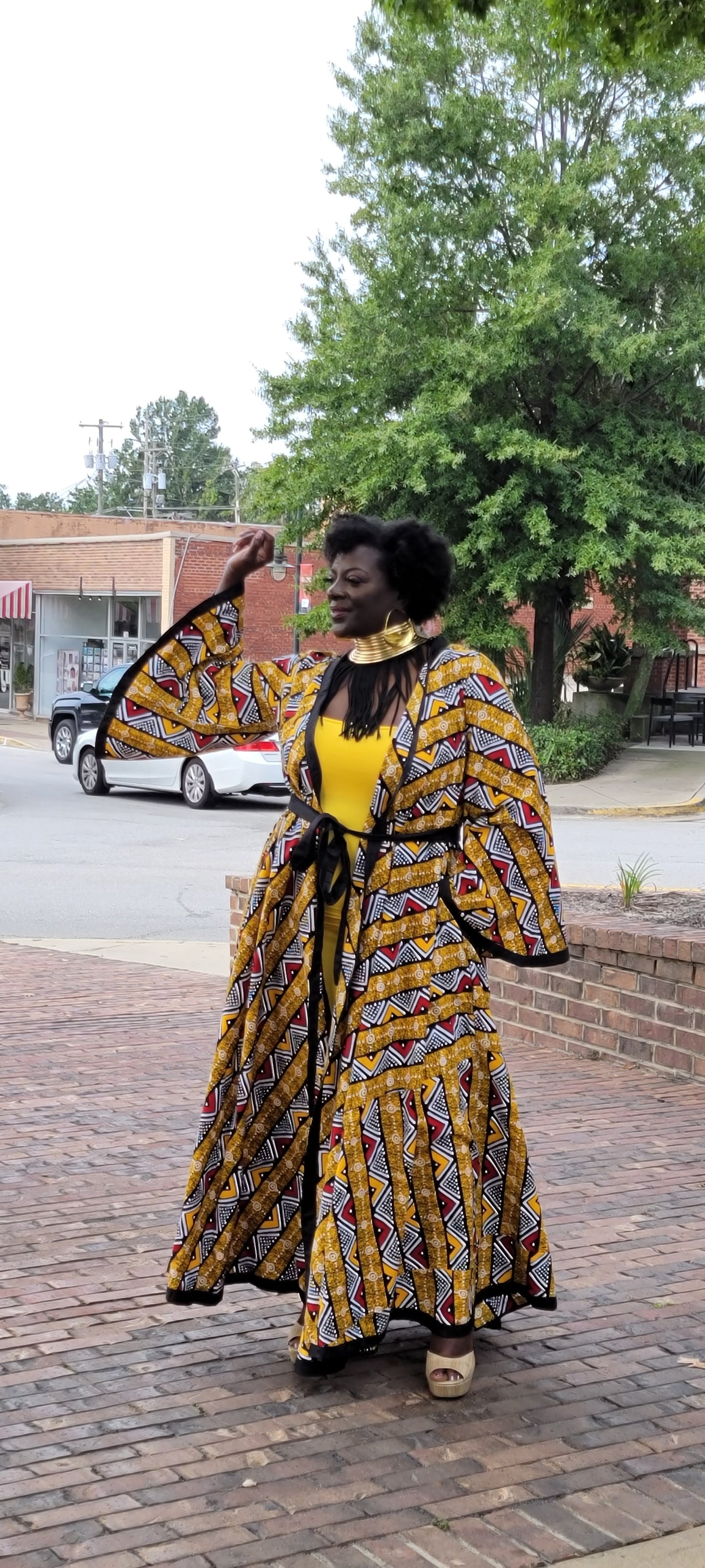 AfricStyle Batik Trench Coat