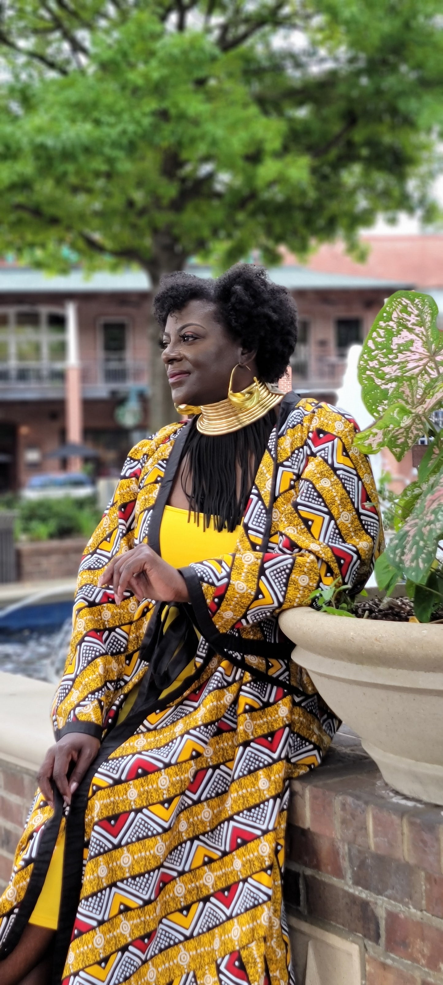 AfricStyle Batik Trench Coat