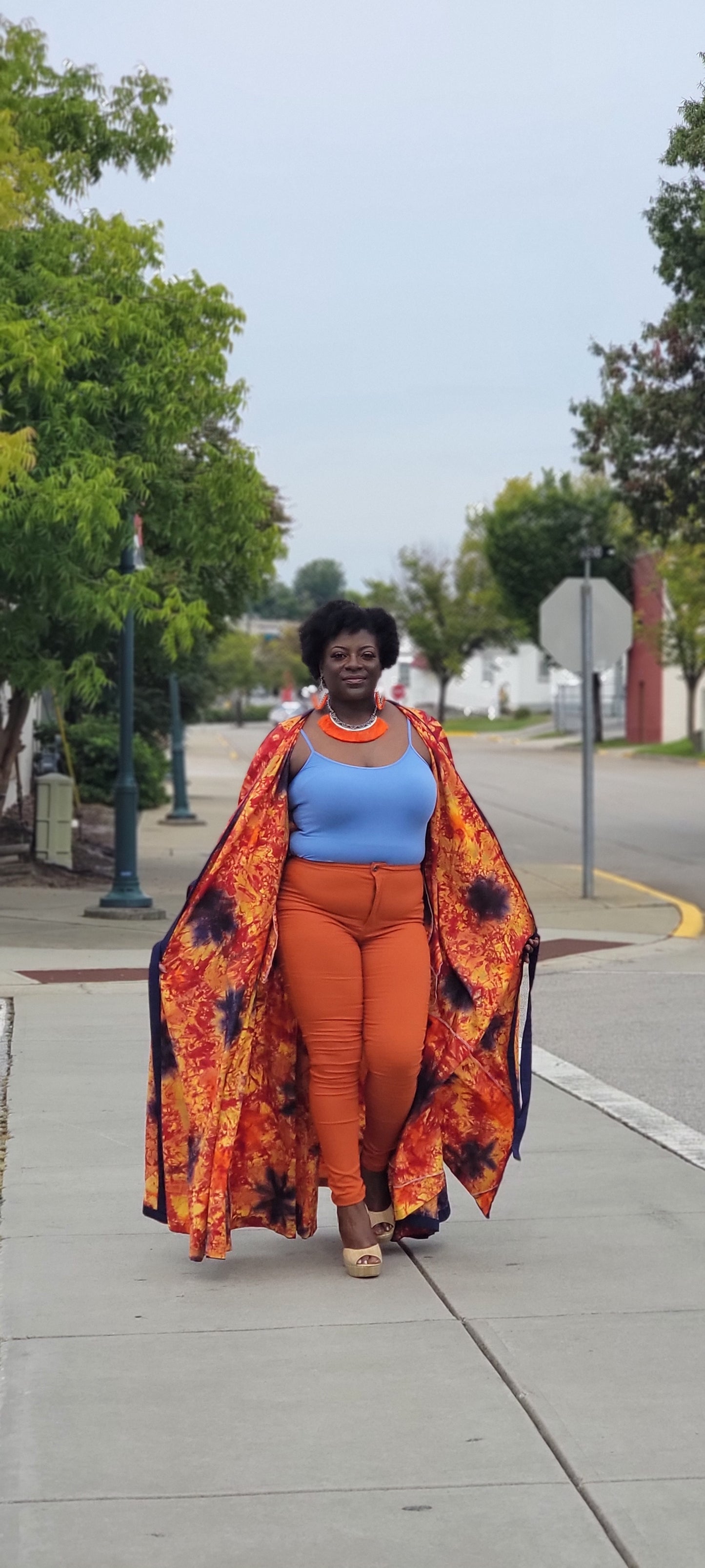 AfricStyle Batik Trench Coat
