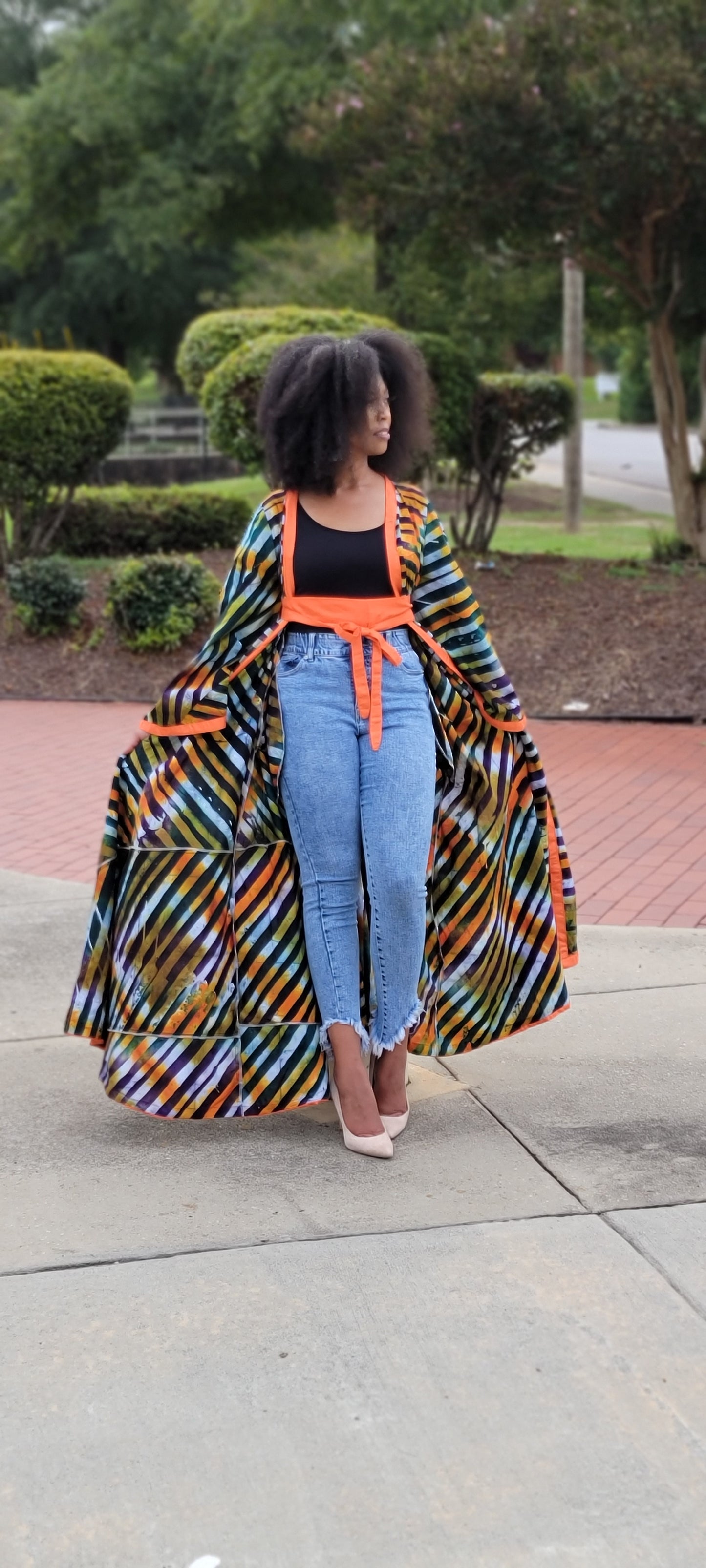 AfricStyle Batik Trench Coat