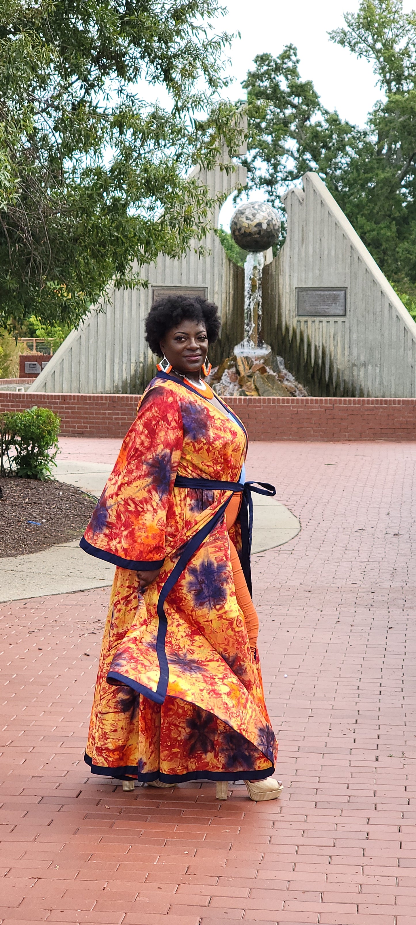 AfricStyle Batik Trench Coat
