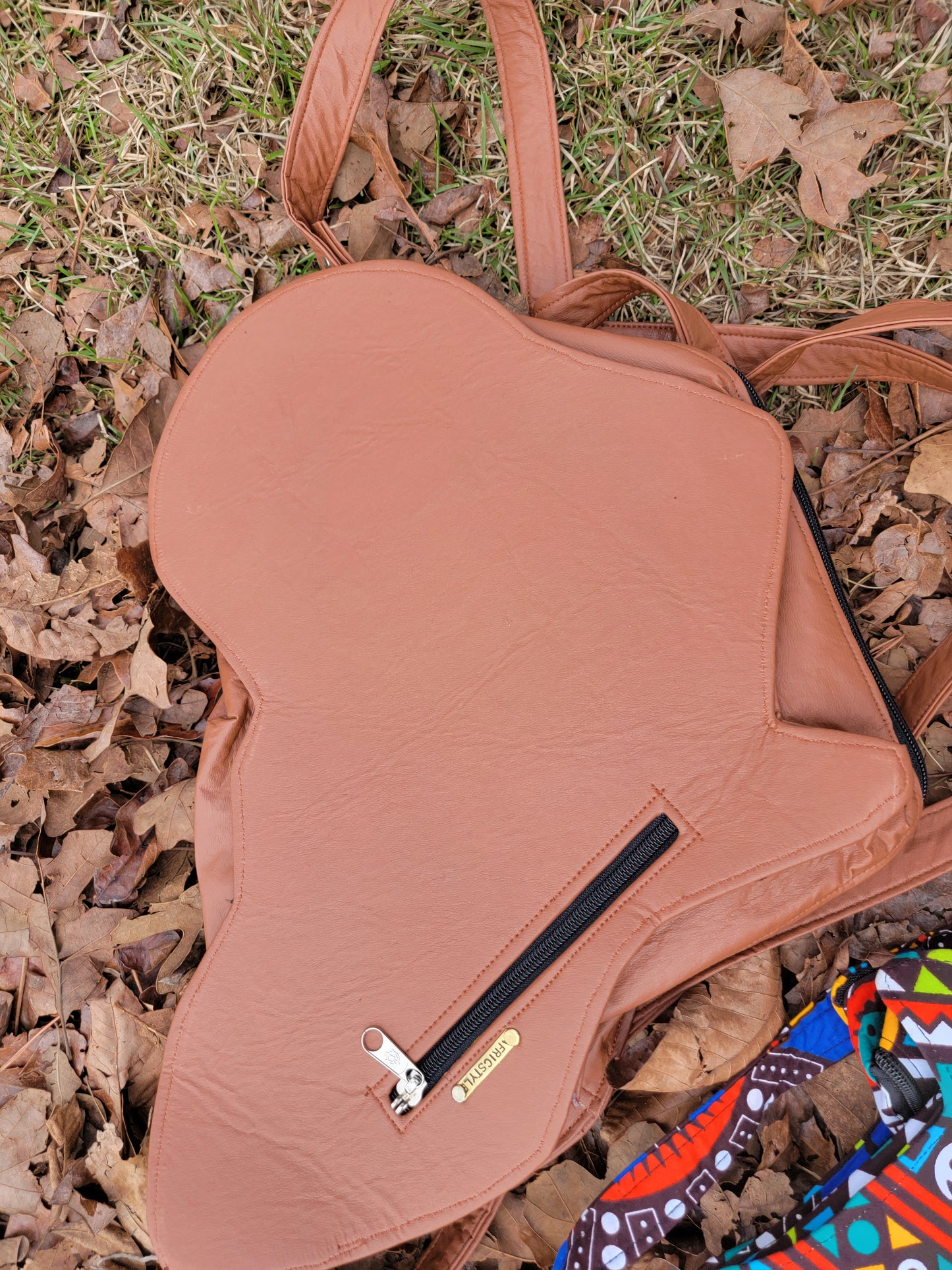 African Print Map Bag