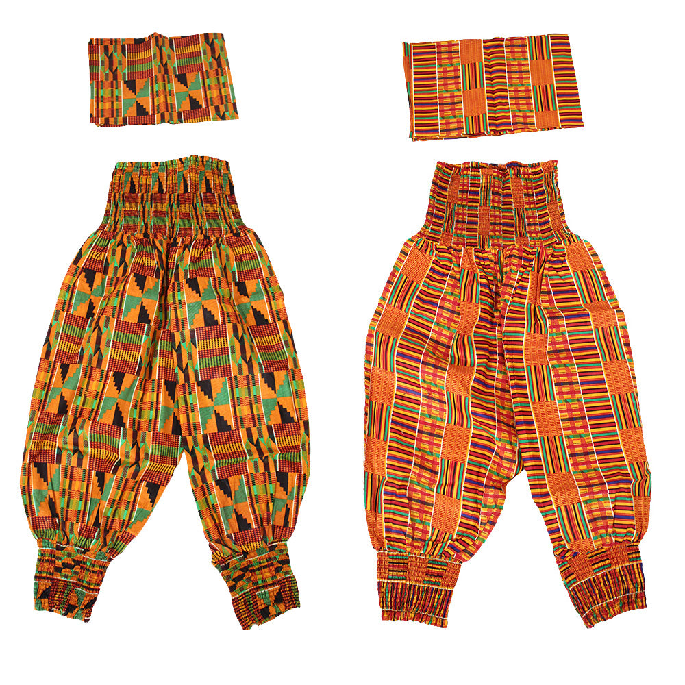 Kente Elastic Harem Pants