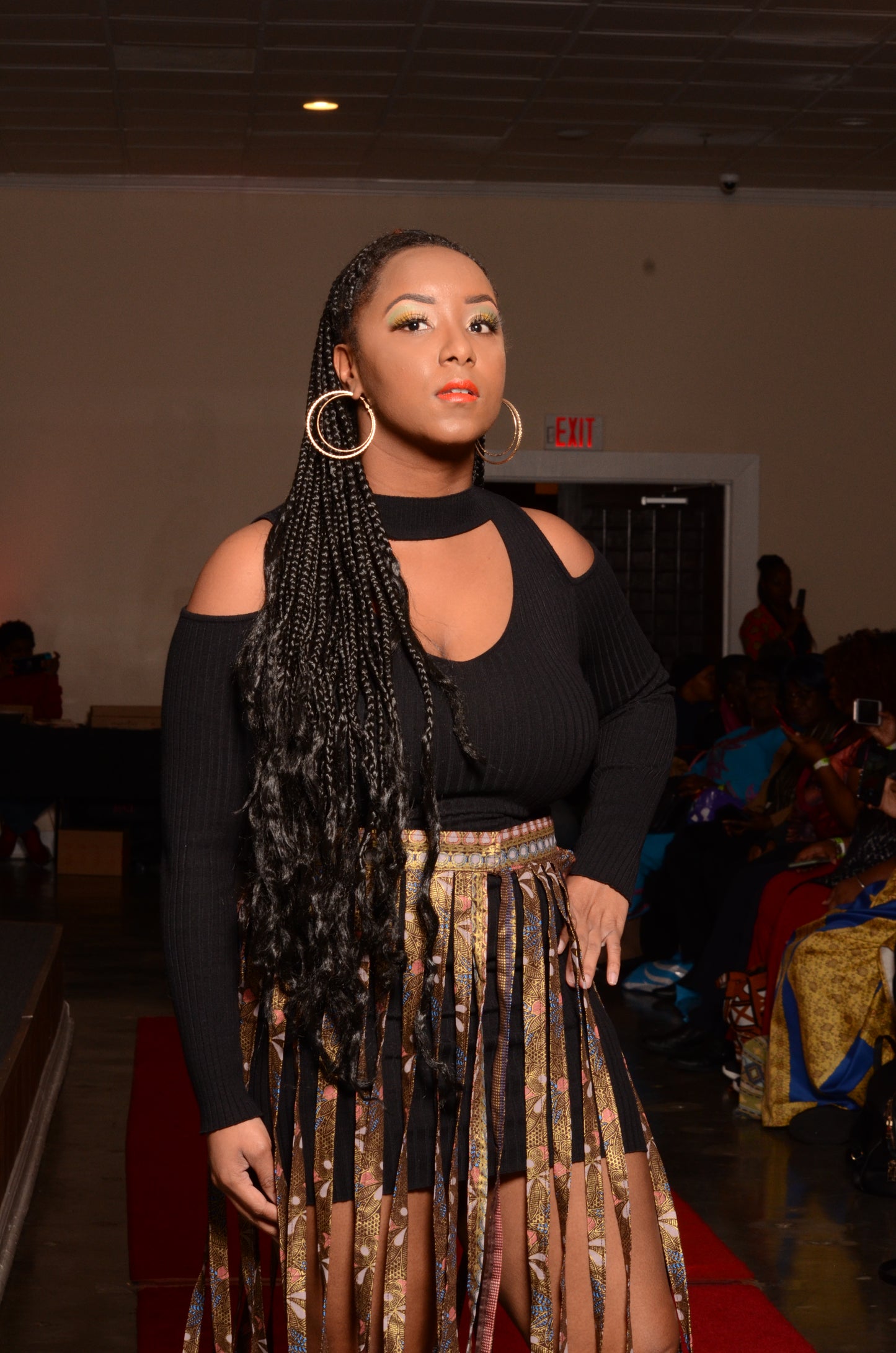 African Print Strap Skirt