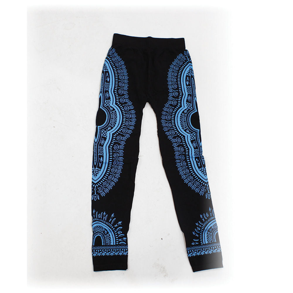 Traditional Print Black Leggings