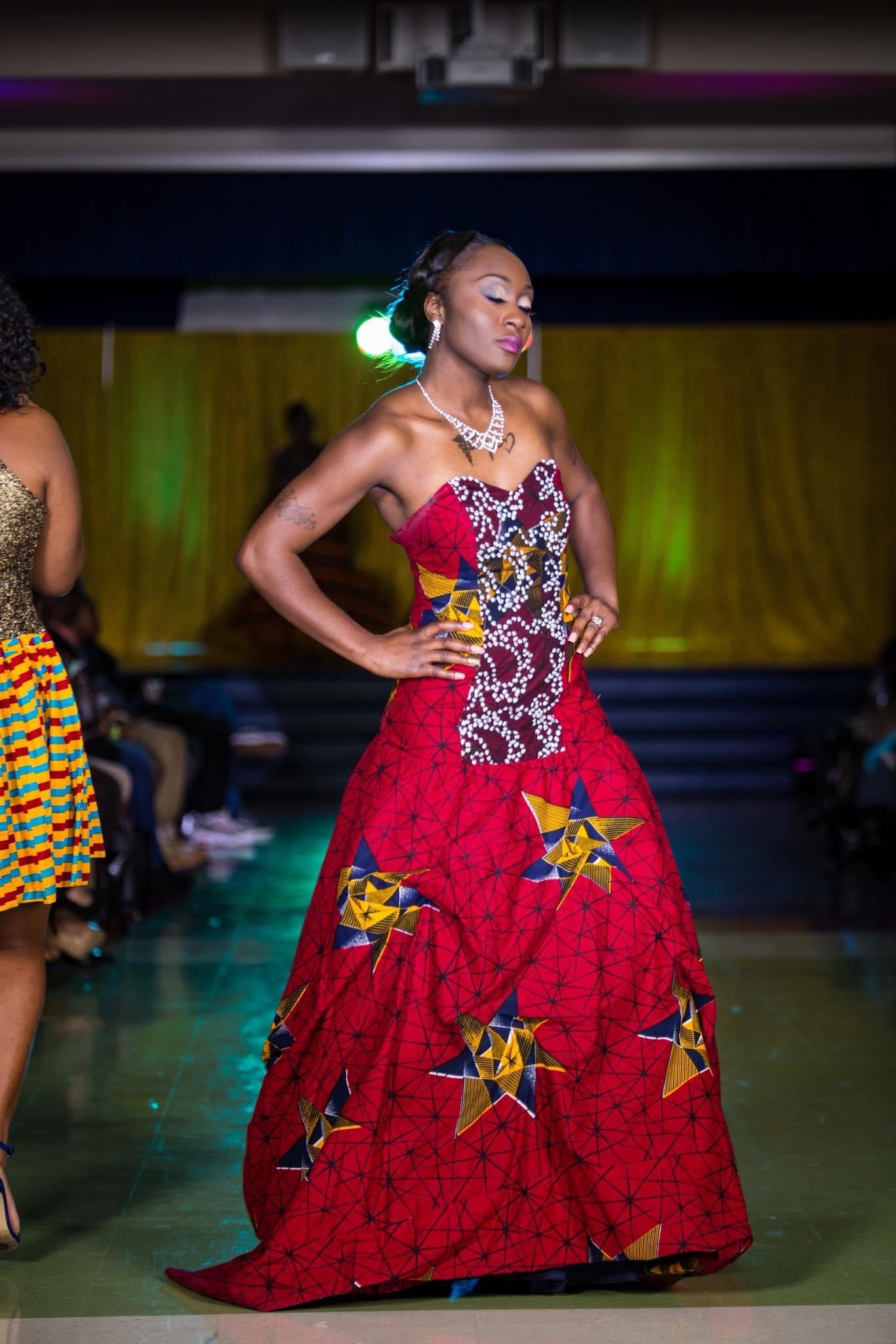 Ankara Red Gown