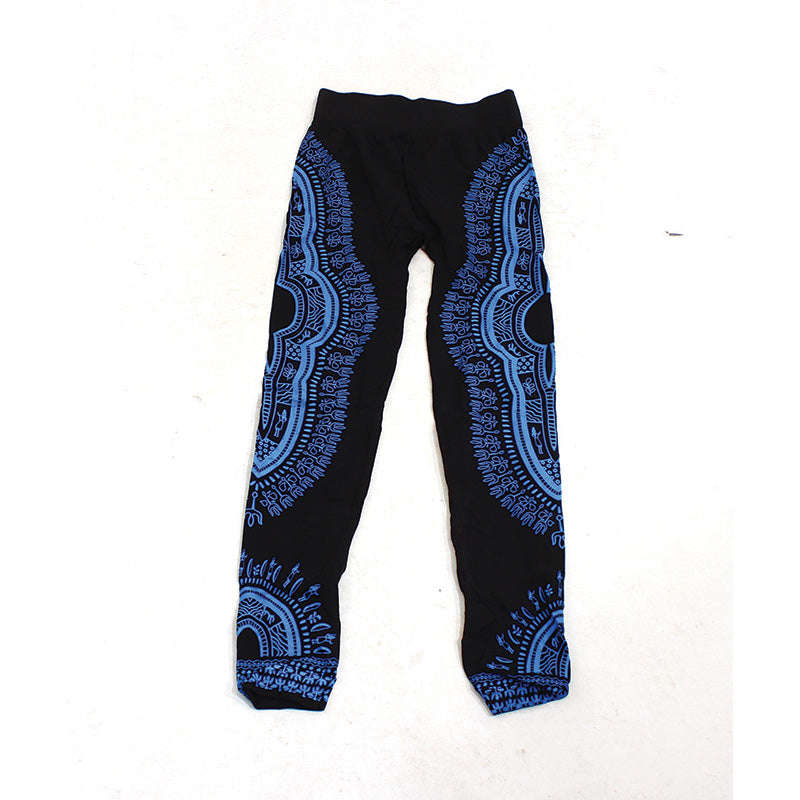 Traditional Print Black Leggings