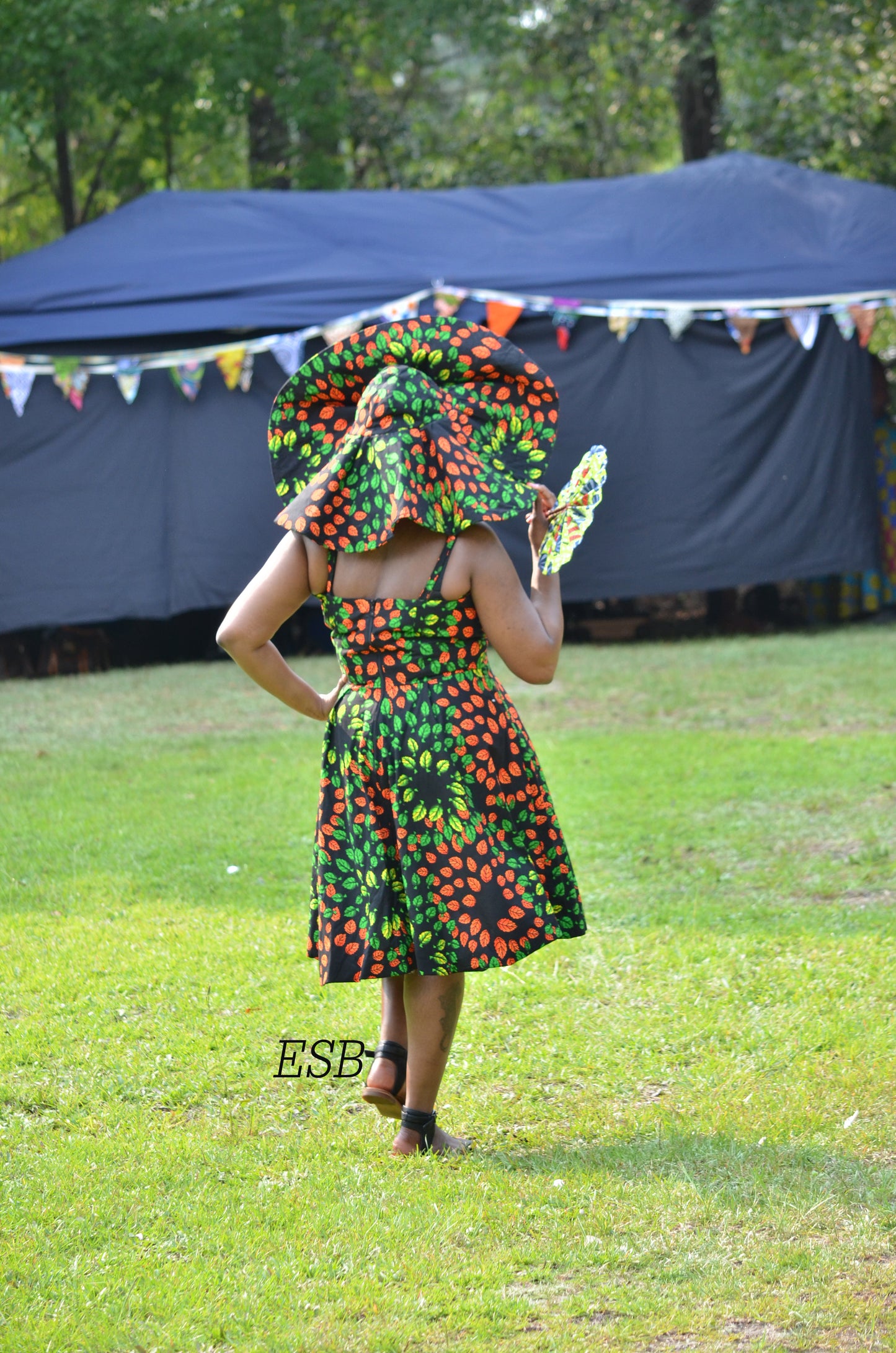 Summer Green Sweetheart Dress with Match Hat