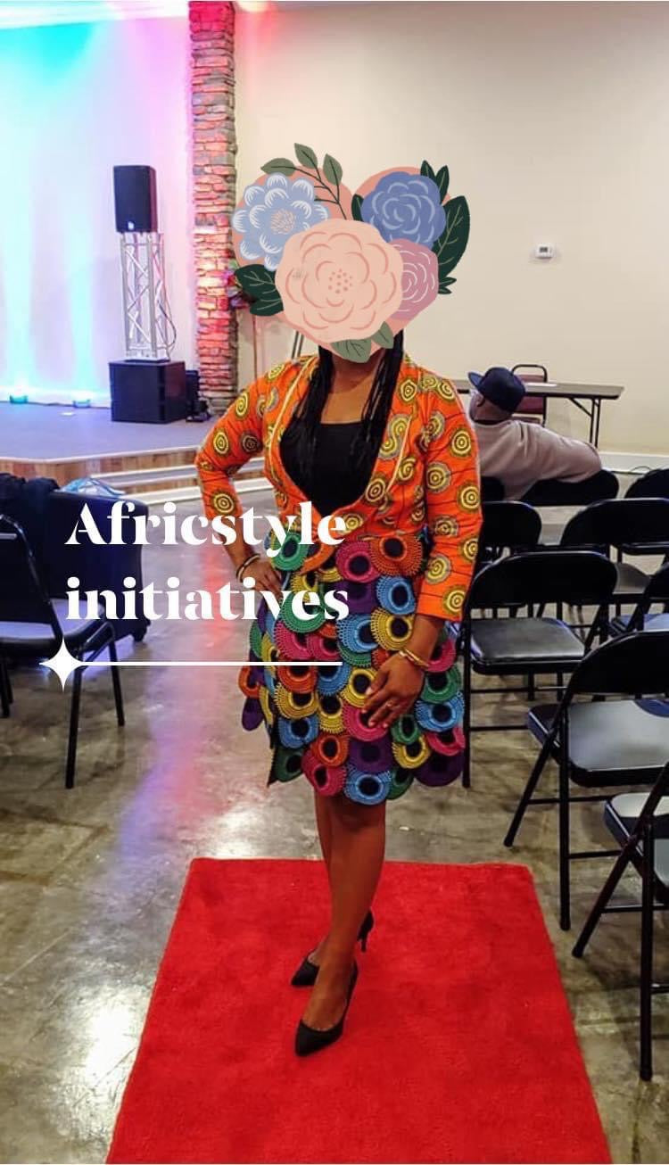 Ankara Circled Print Coat/Dress