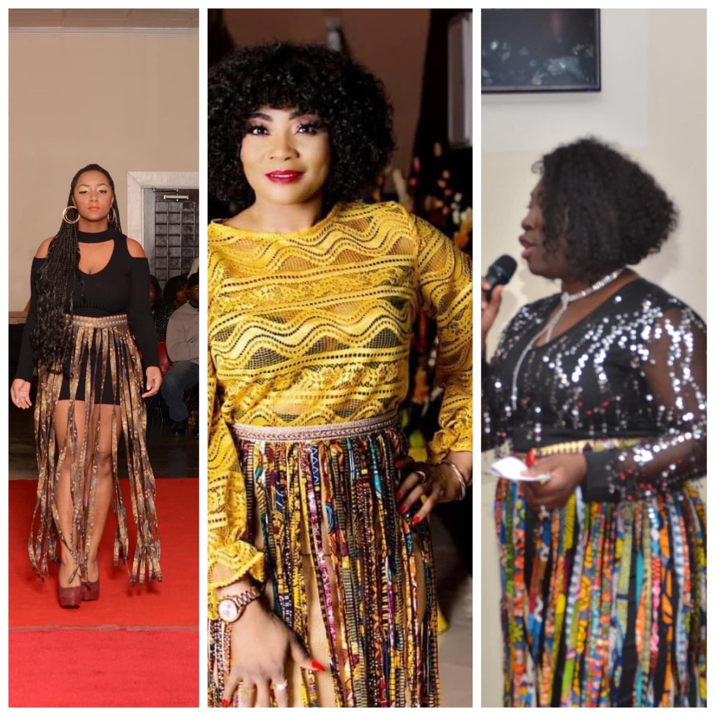 African Print Strap Skirt