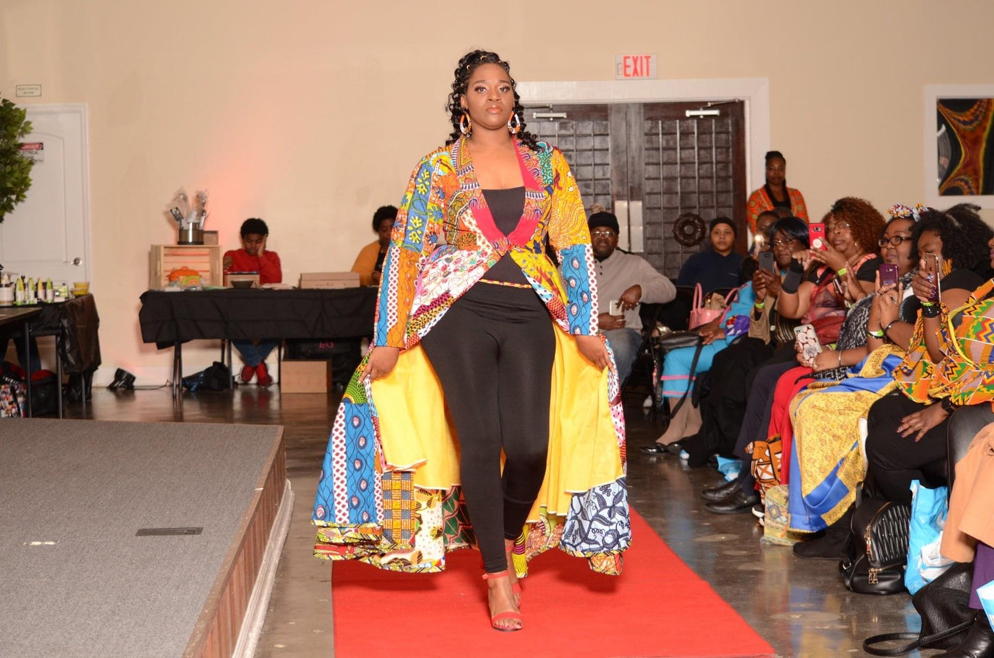African Print Patch Dress-Coat