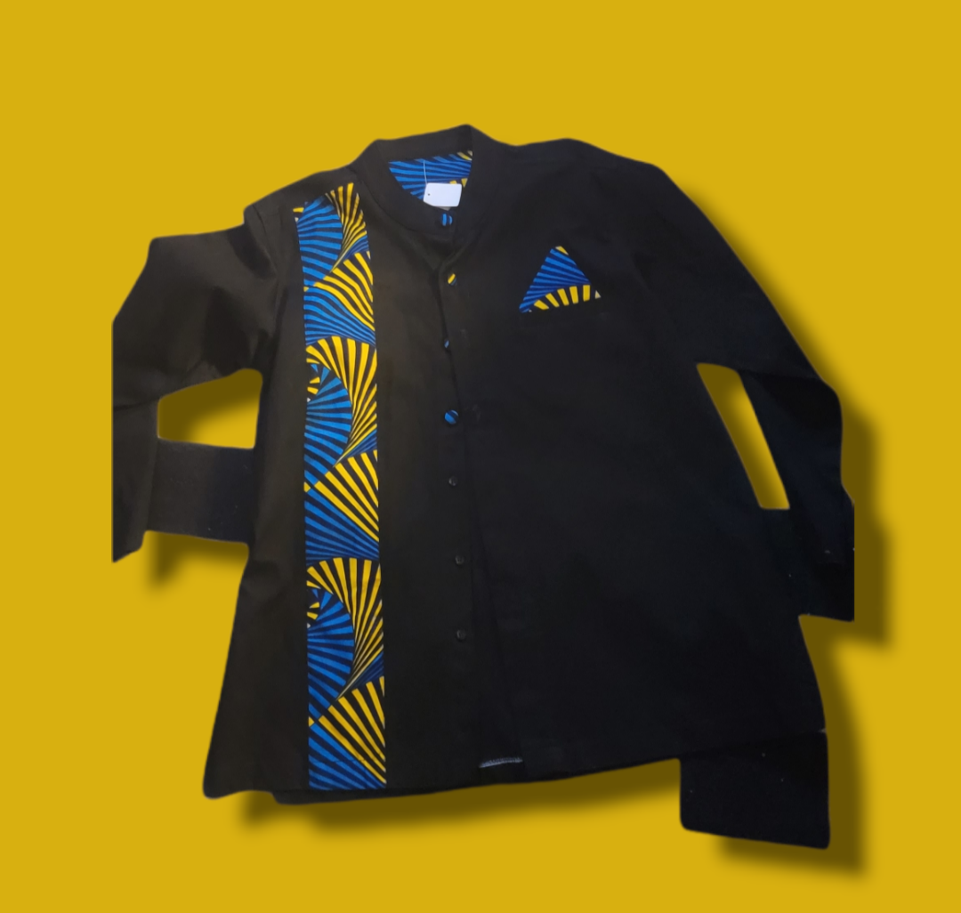 Long Sleeves Black And Blue Shirt