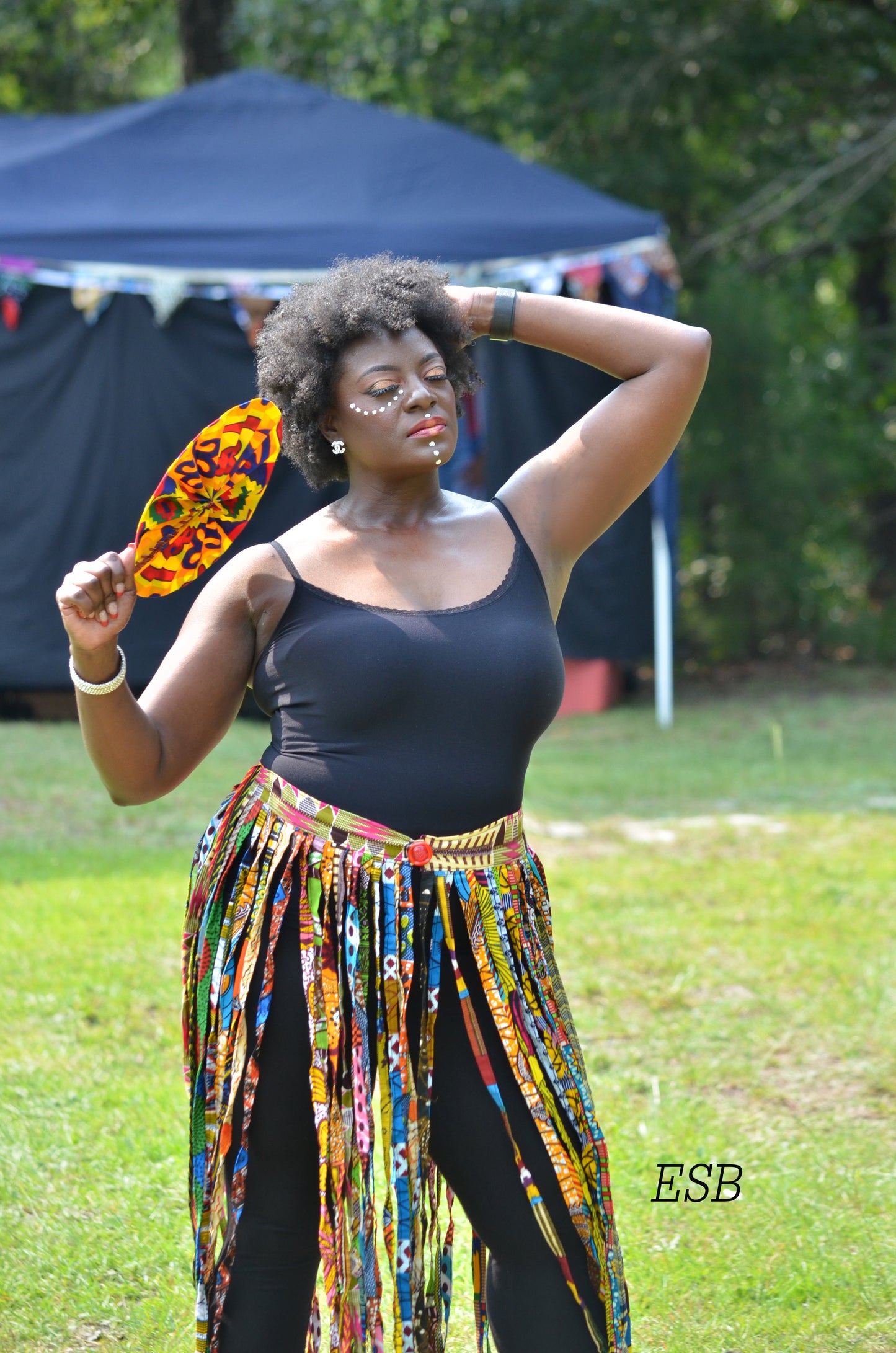 African Print Strap Skirt