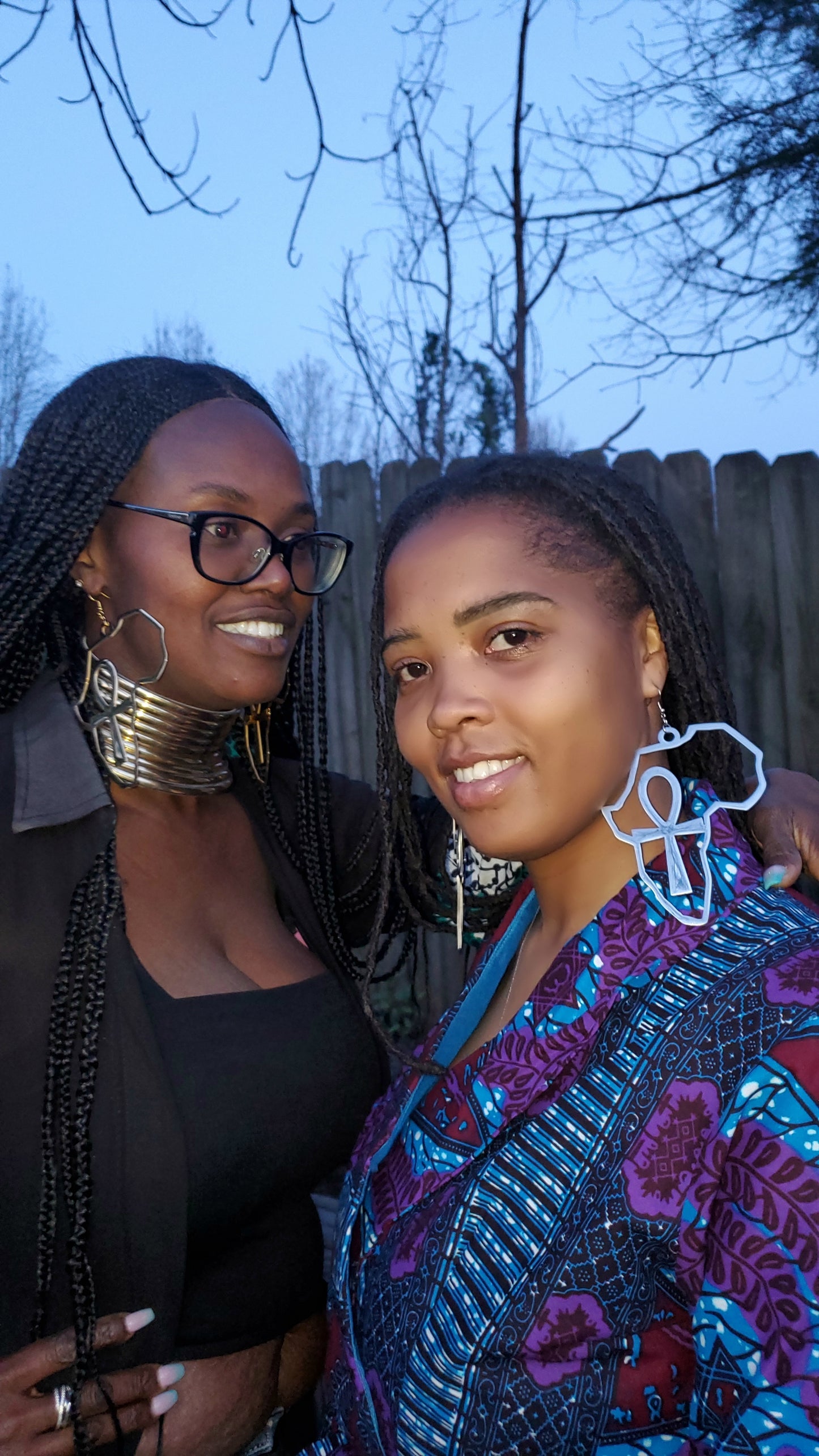 Large Ankh Map Earring